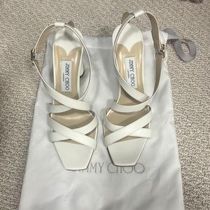 Jimmy Choo White Leather Sandal